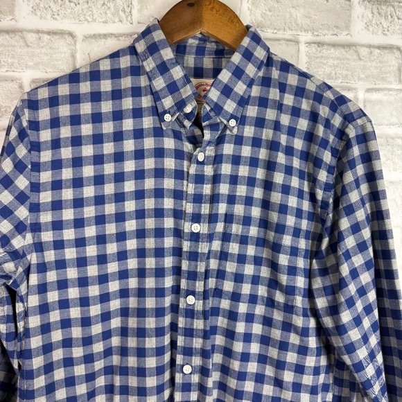Brooks Brothers Red Fleece VTG Royal & Gray Gingham Button Down Shirt Men MEDIUM - Picture 1 of 8